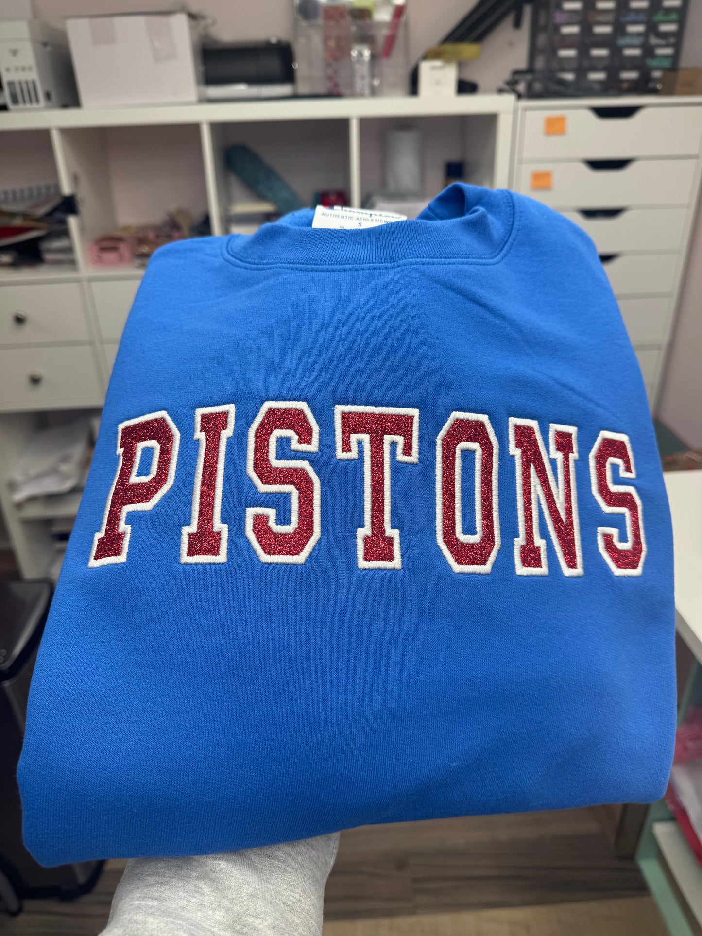 Pistons Glitter Embroidery