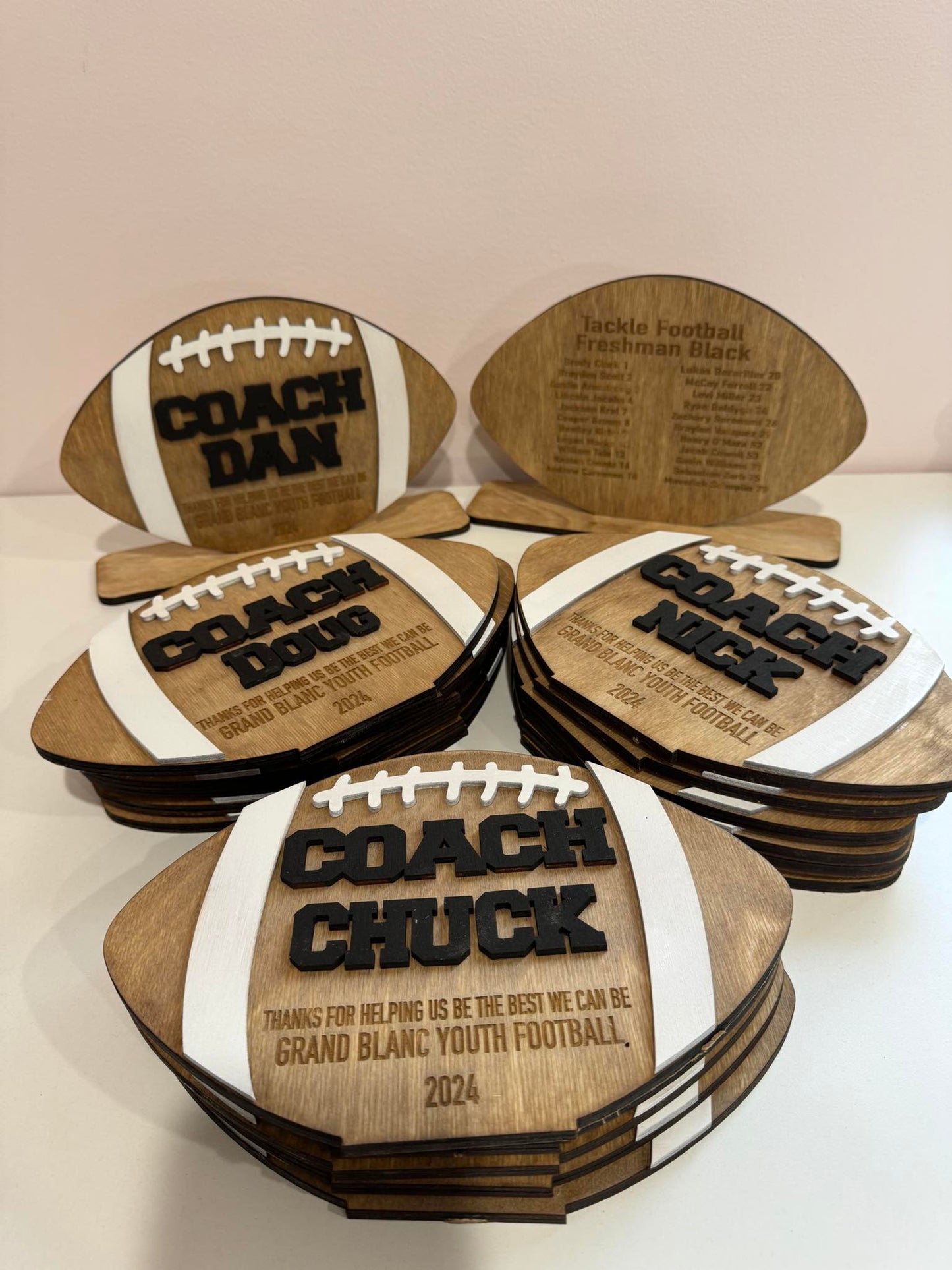 Football Coach Plaque with Stand