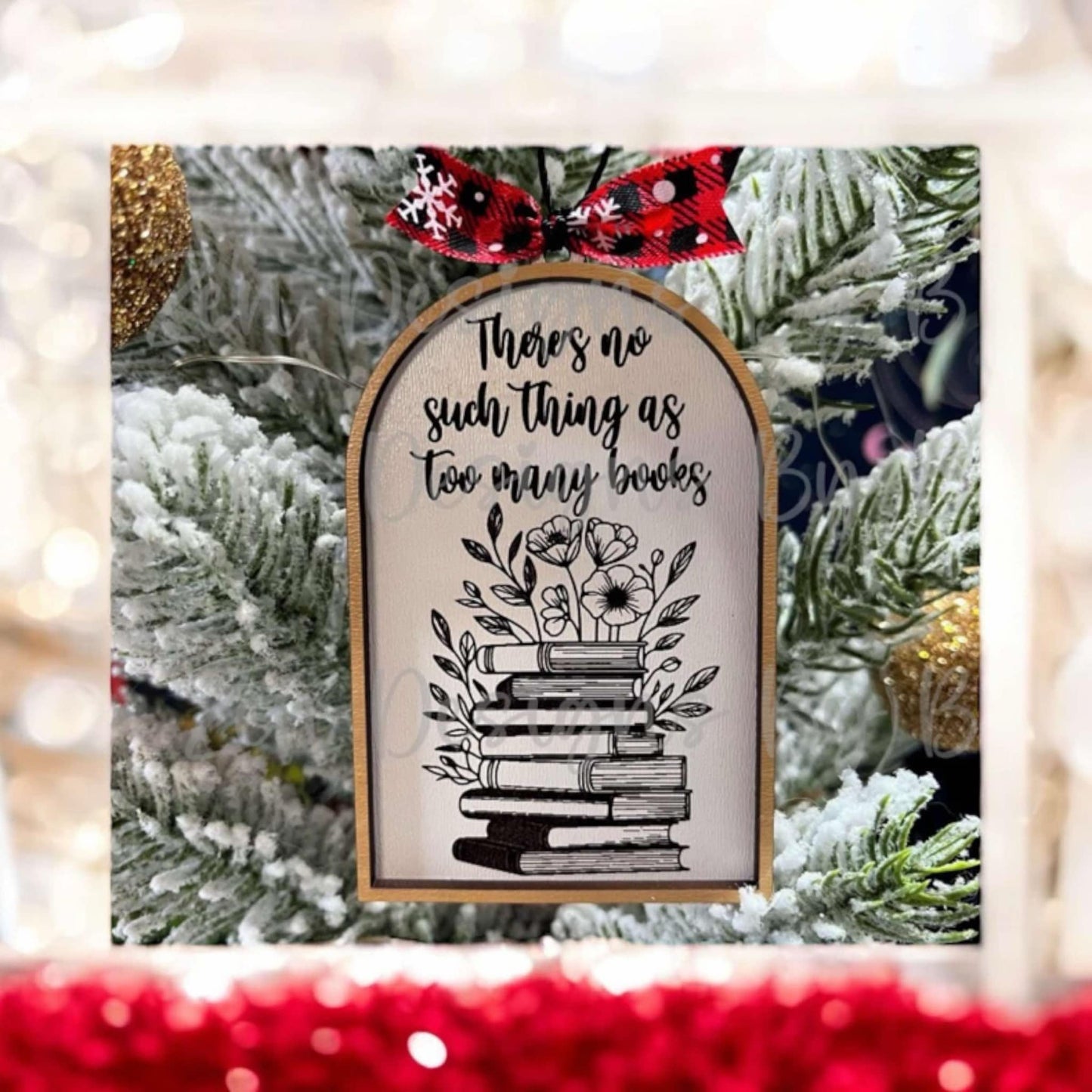 Too Many Books Ornament