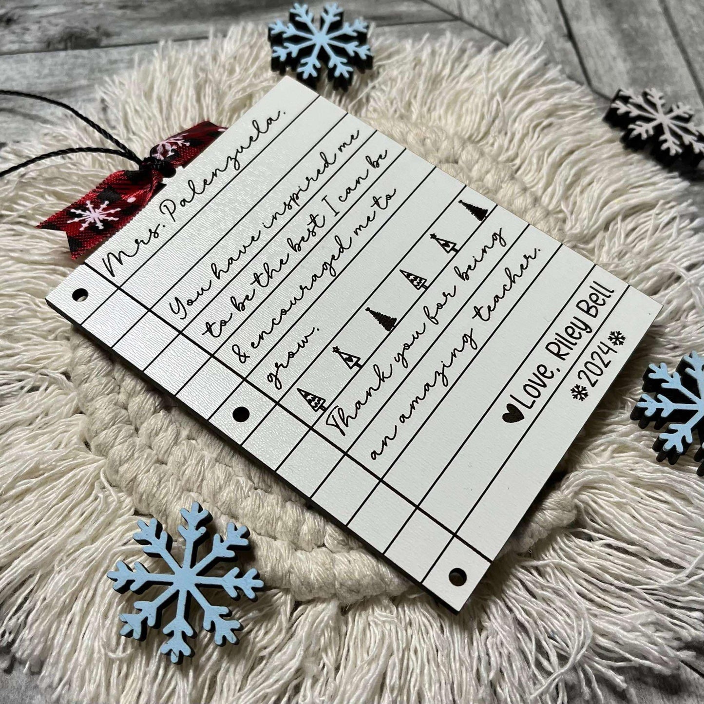 Teacher Letter Ornament