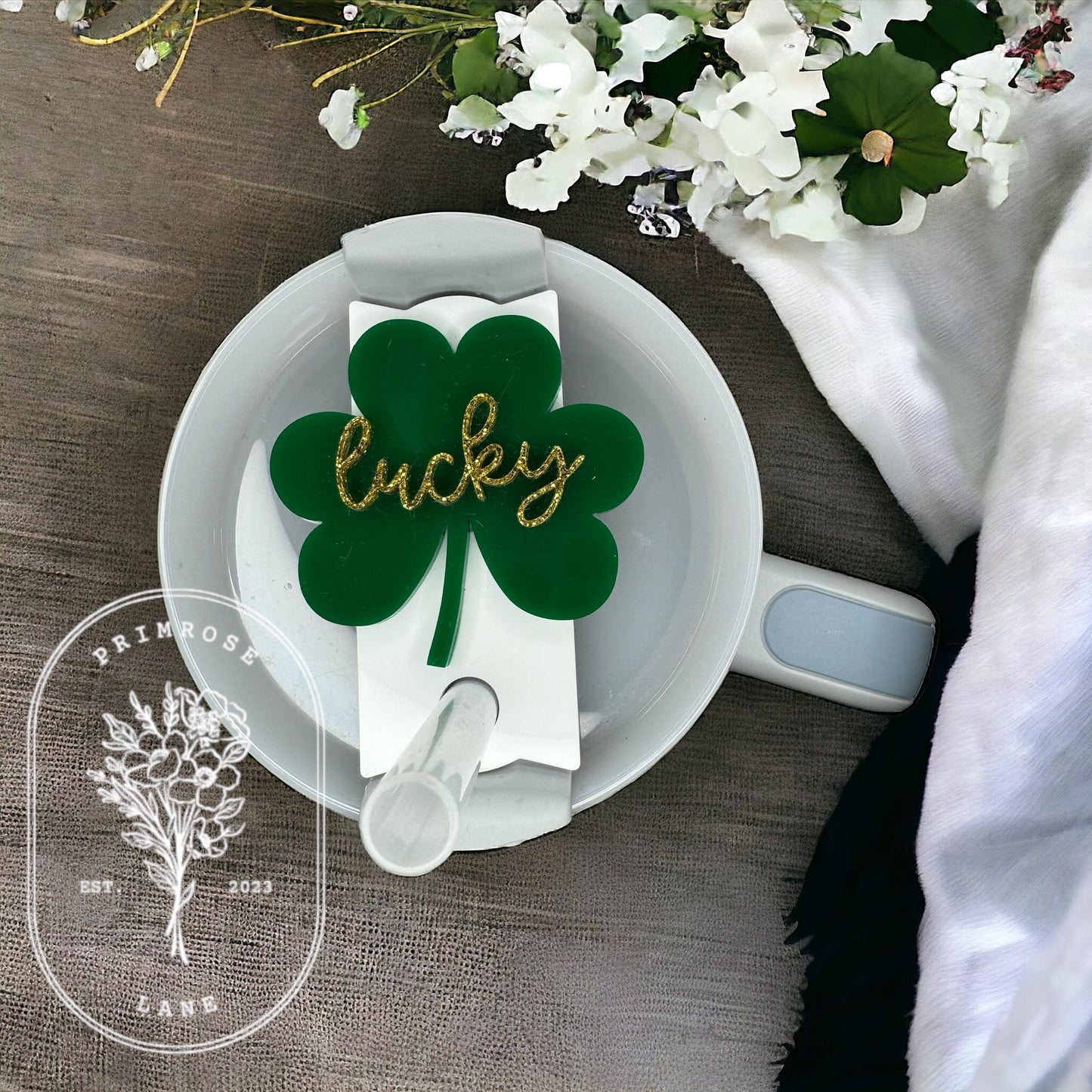 Get Lucky Clover Cup Topper