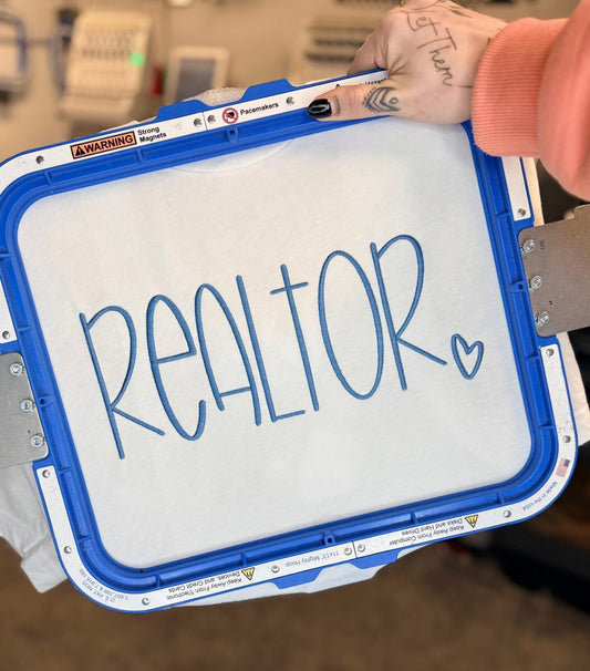 Realtor Hand lettered Embroidery