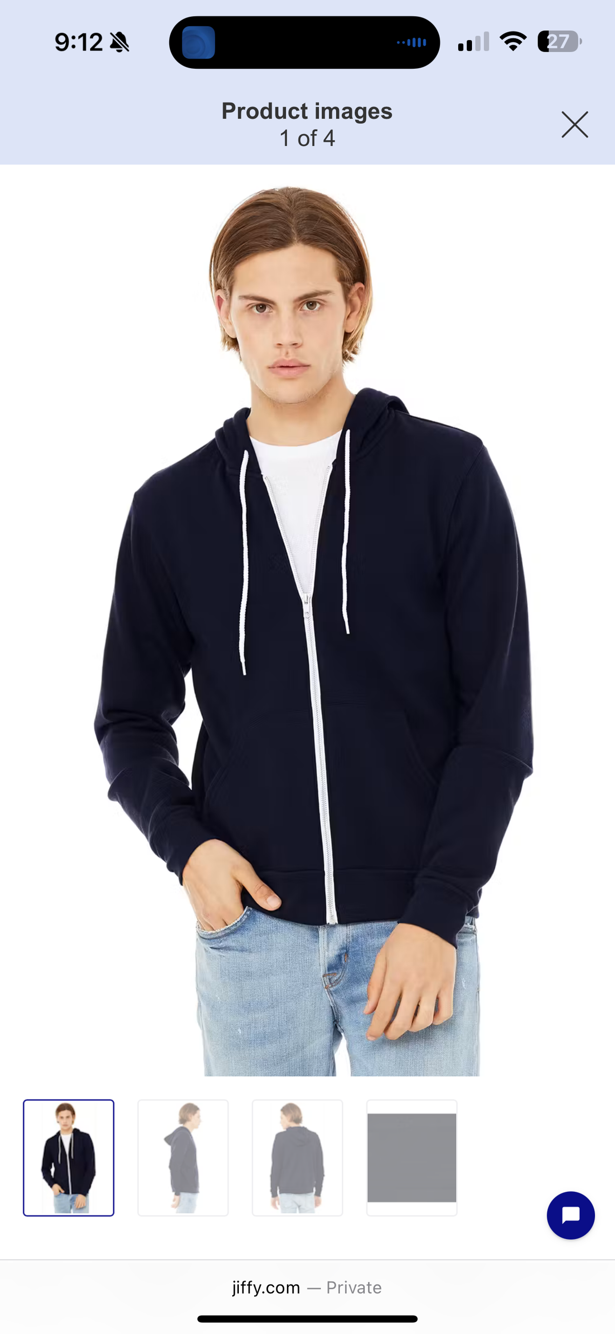Football full zip embroidery