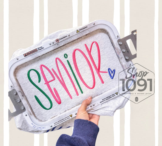 Senior Hand Lettering Embroidery