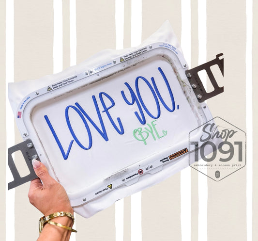 Love You, Bye… Hand Lettering Embroidery