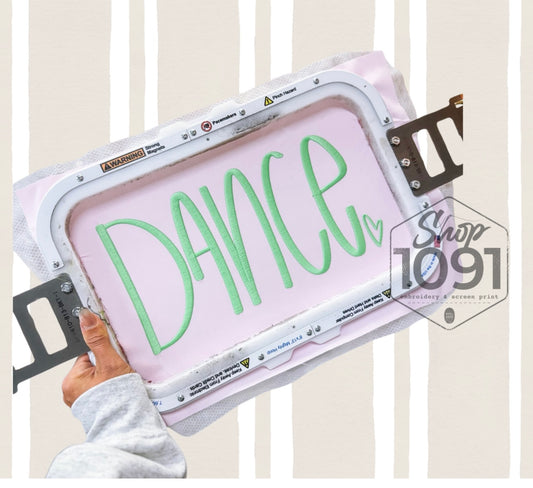 Dance Hand Lettering Embroidery