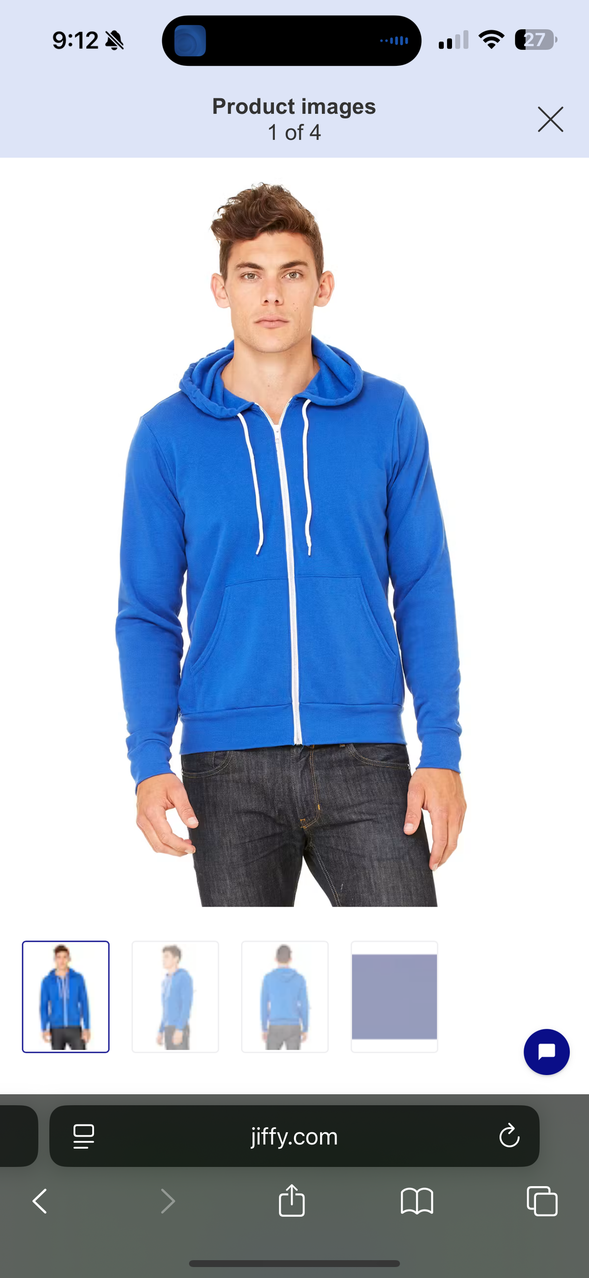 Football full zip embroidery