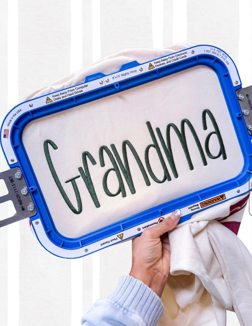 Grandma Hand lettered Embroidery