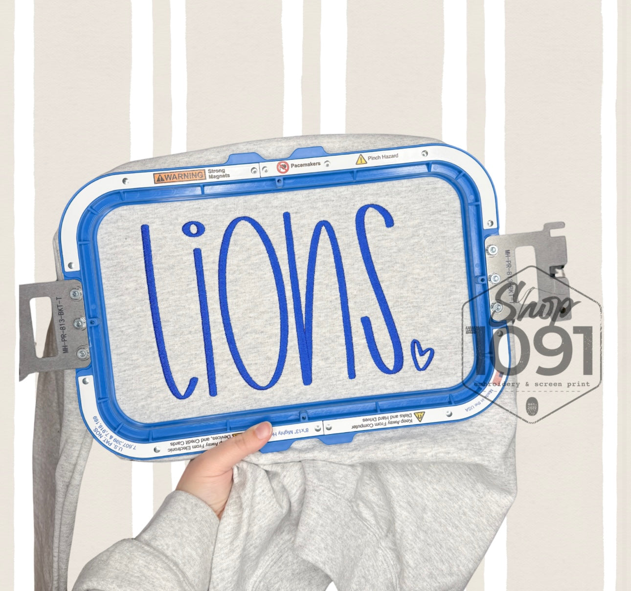 Lions Hand Lettering Embroidery