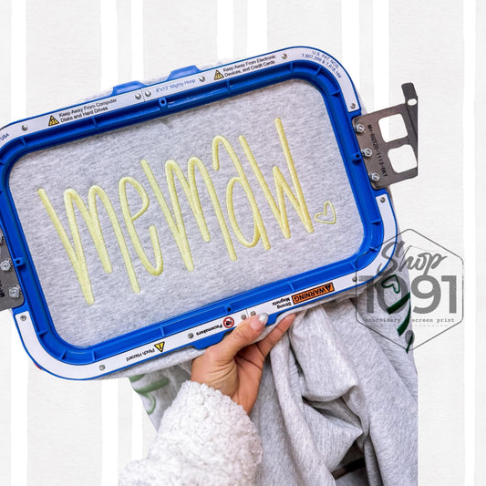 Memaw Hand Lettering Embroidery