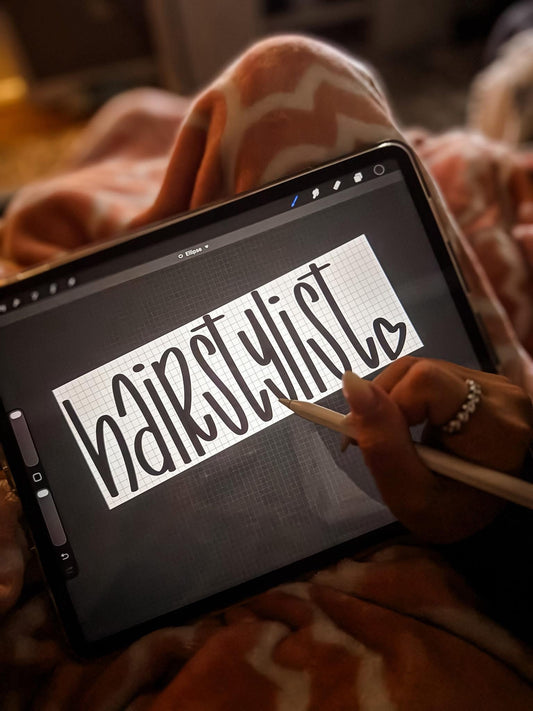 Hairstylist Hand Lettering Embroidery