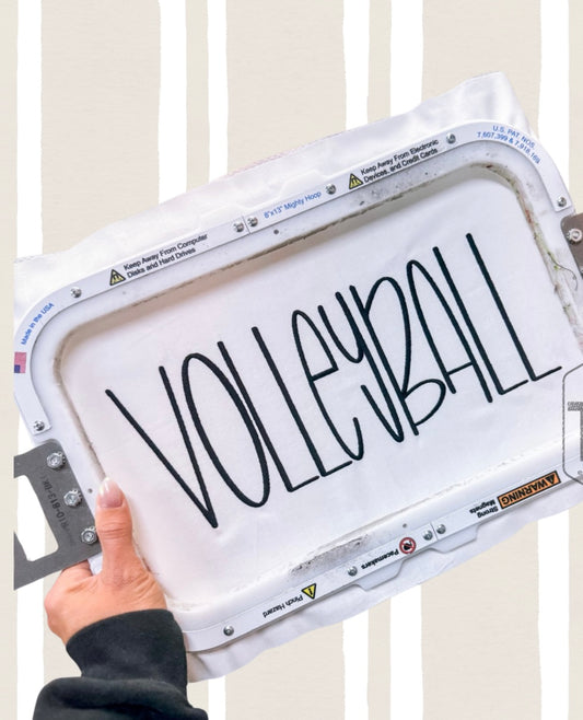 Volleyball Hand Lettering Embroidery