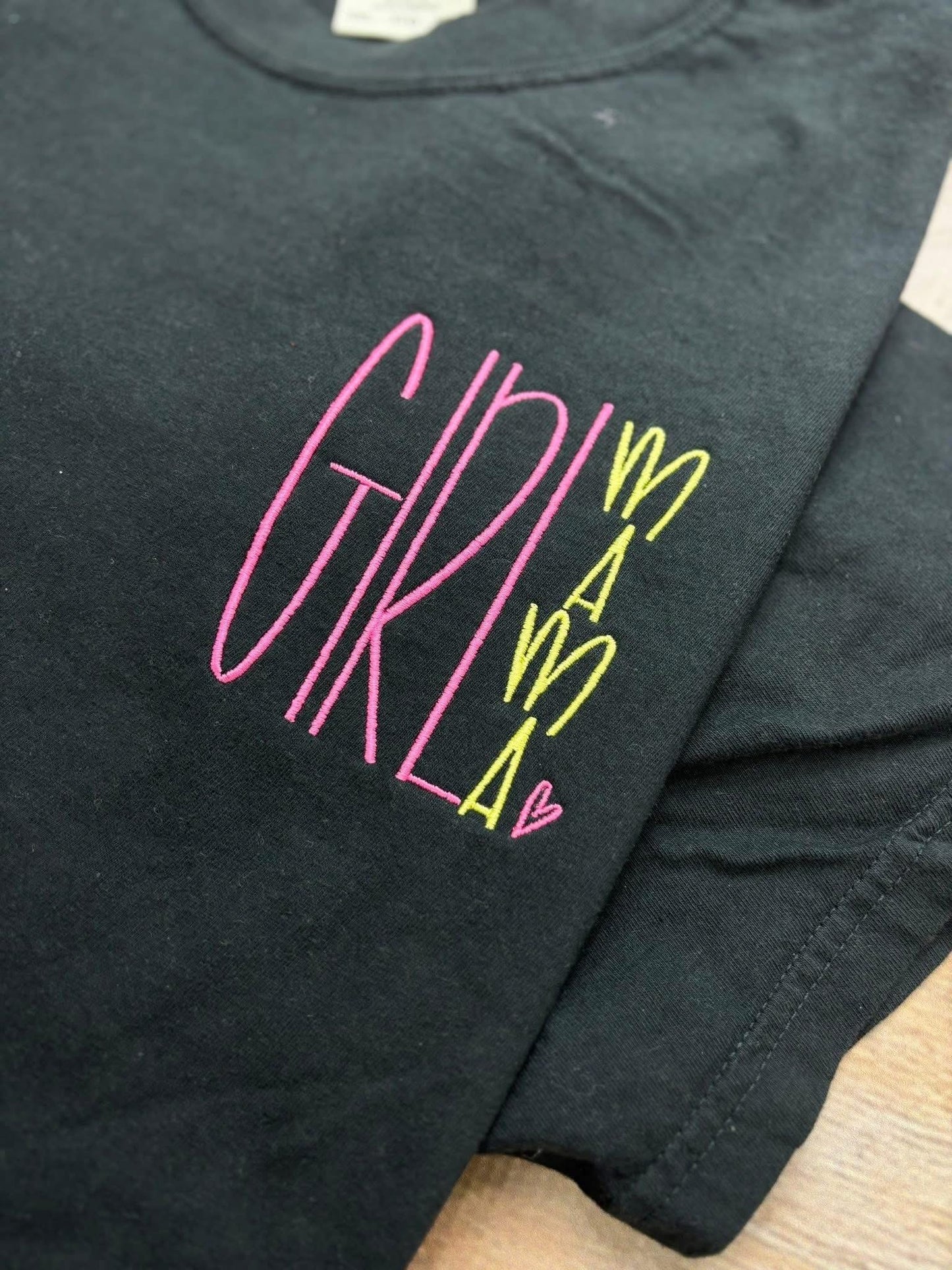 Girl Mama pocket embroidery
