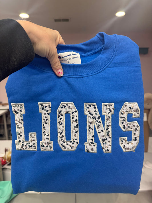 Lions velvet sequins