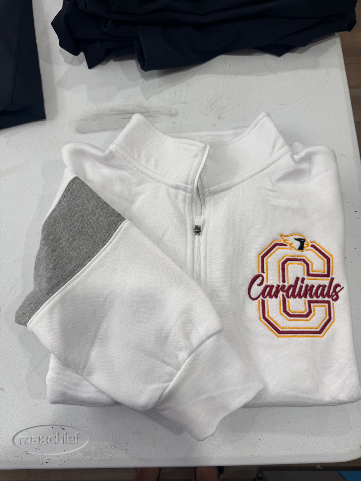 Ladies 1/4 Zip Pull Over- C/Cardinals *EMBROIDERY
