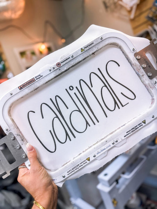 Cardinals Hand Lettering Embroidery