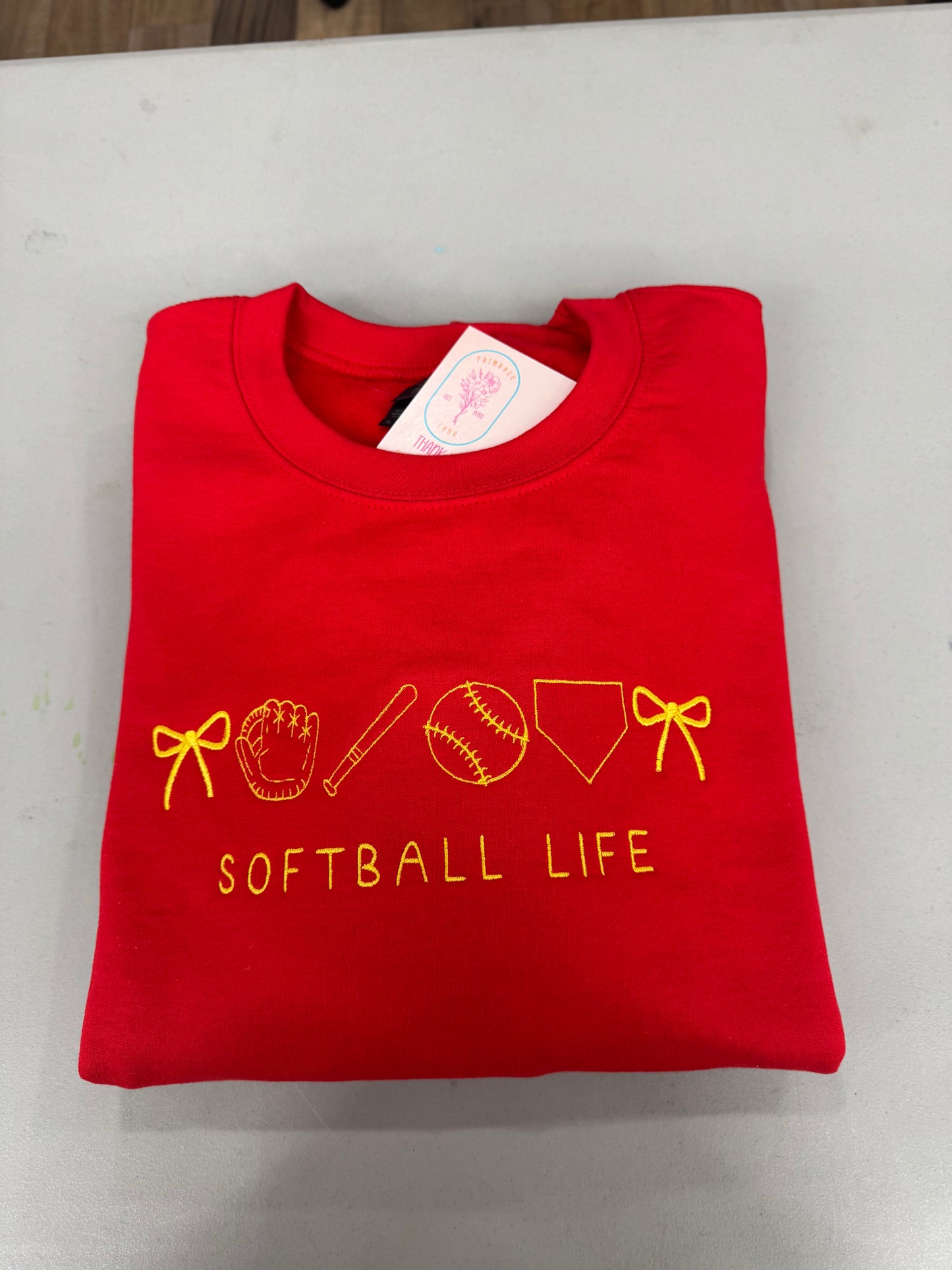 Softball Life Embroidery