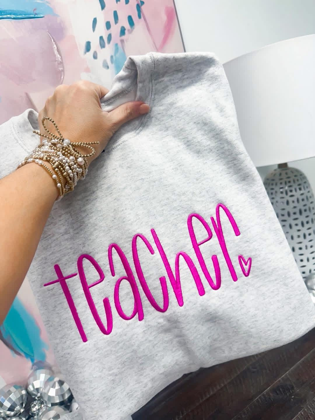 Teacher Hand lettered Embroidery
