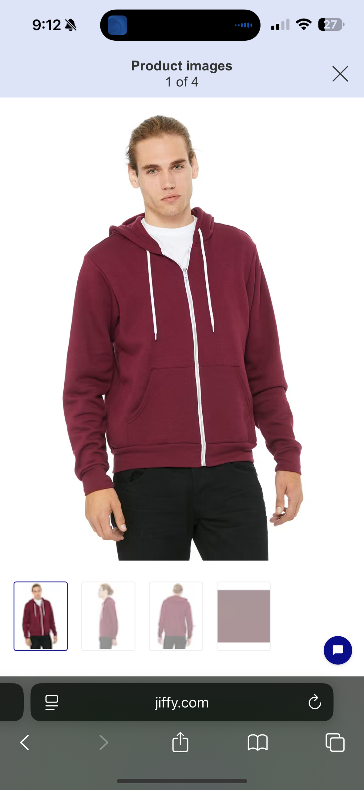 Football full zip embroidery