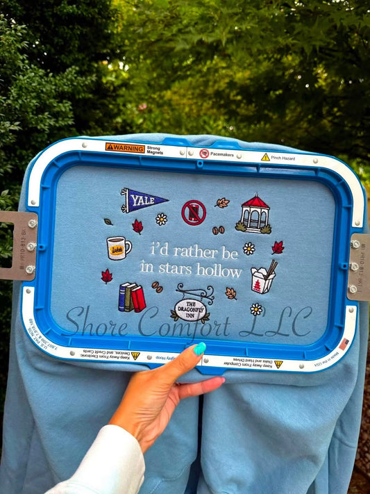 Stars Hollow Crew embroidery