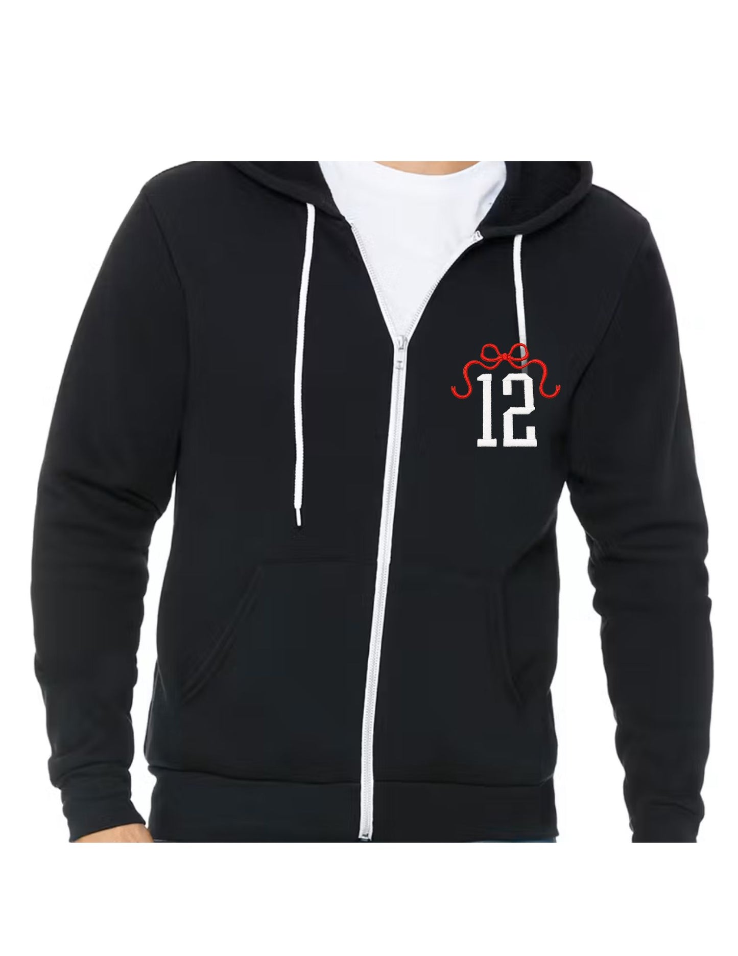 Beautifully bowed with number -Full Zip  *EMBROIDERY