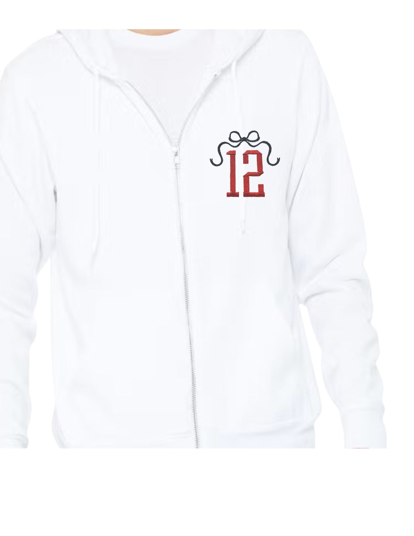 Beautifully bowed with number -Full Zip  *EMBROIDERY