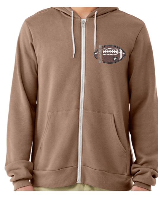 Football full zip embroidery