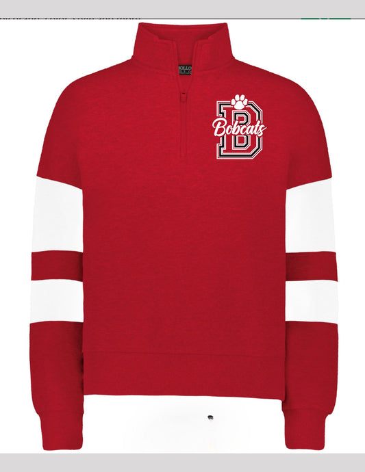 Ladies 1/4 Zip Pull Over- B/ Bobcats *EMBROIDERY