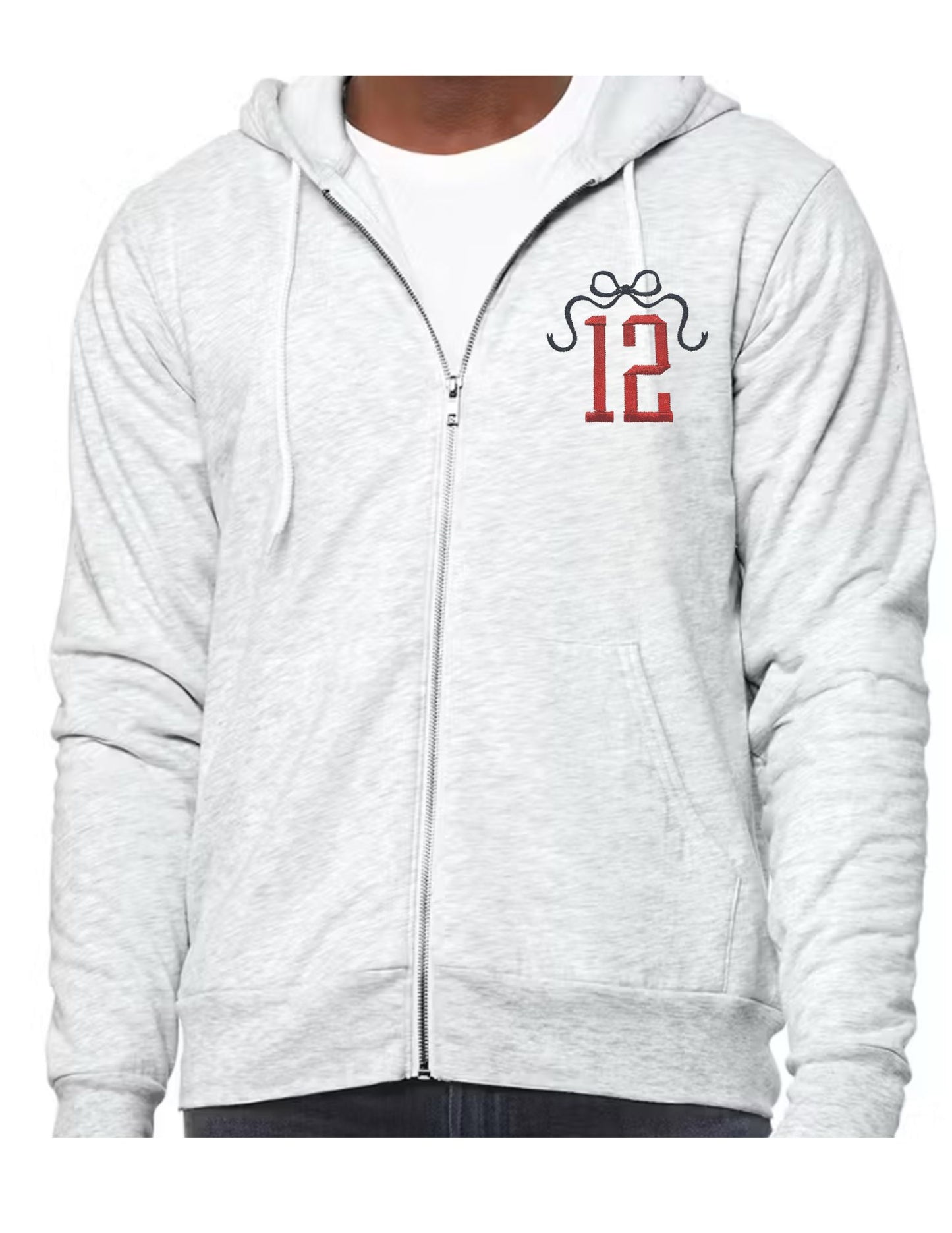 Beautifully bowed with number -Full Zip  *EMBROIDERY