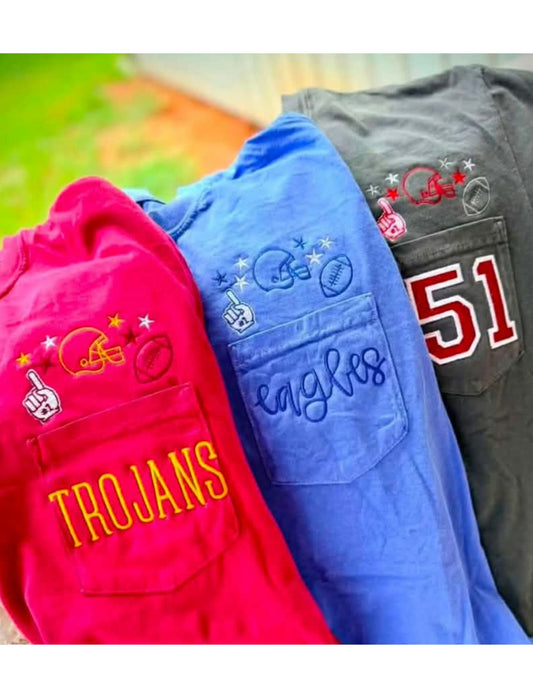 Football Icons Pocket with Mascot or number