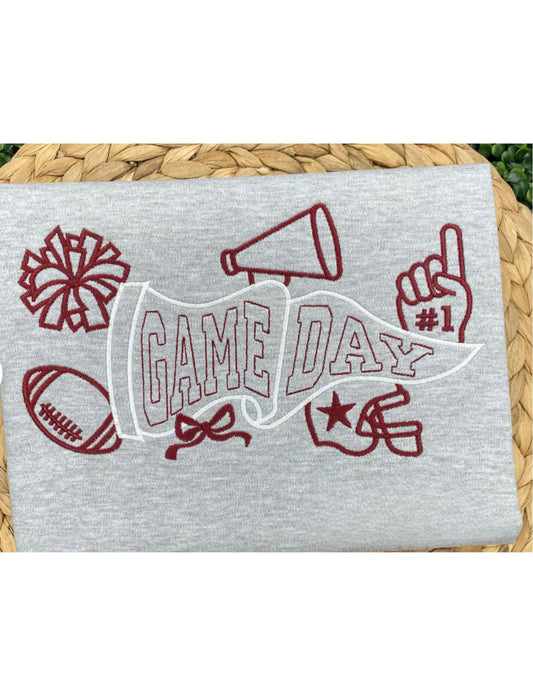 game day pennant embroidery