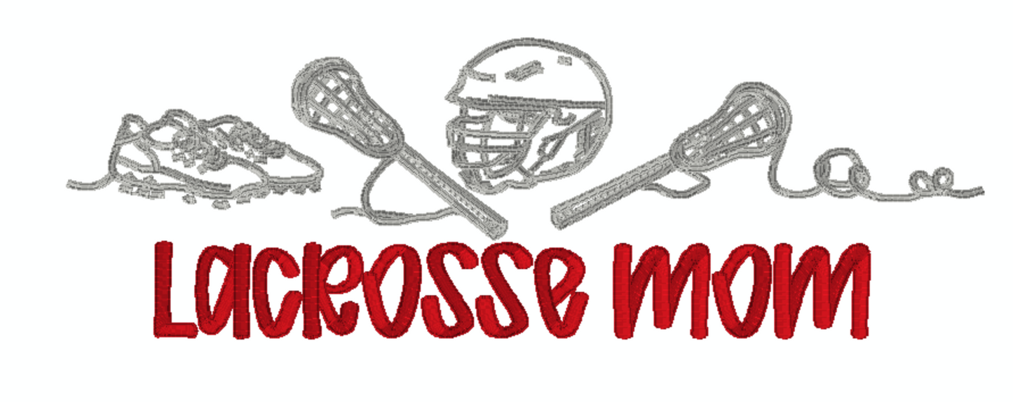 Lacrosse Line Art Embroidery