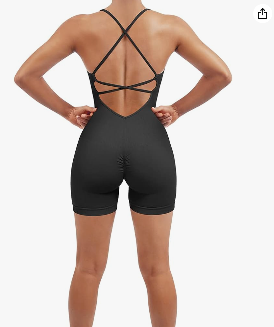 Practice Gear- Strappy Romper Seamless Jumpsuit