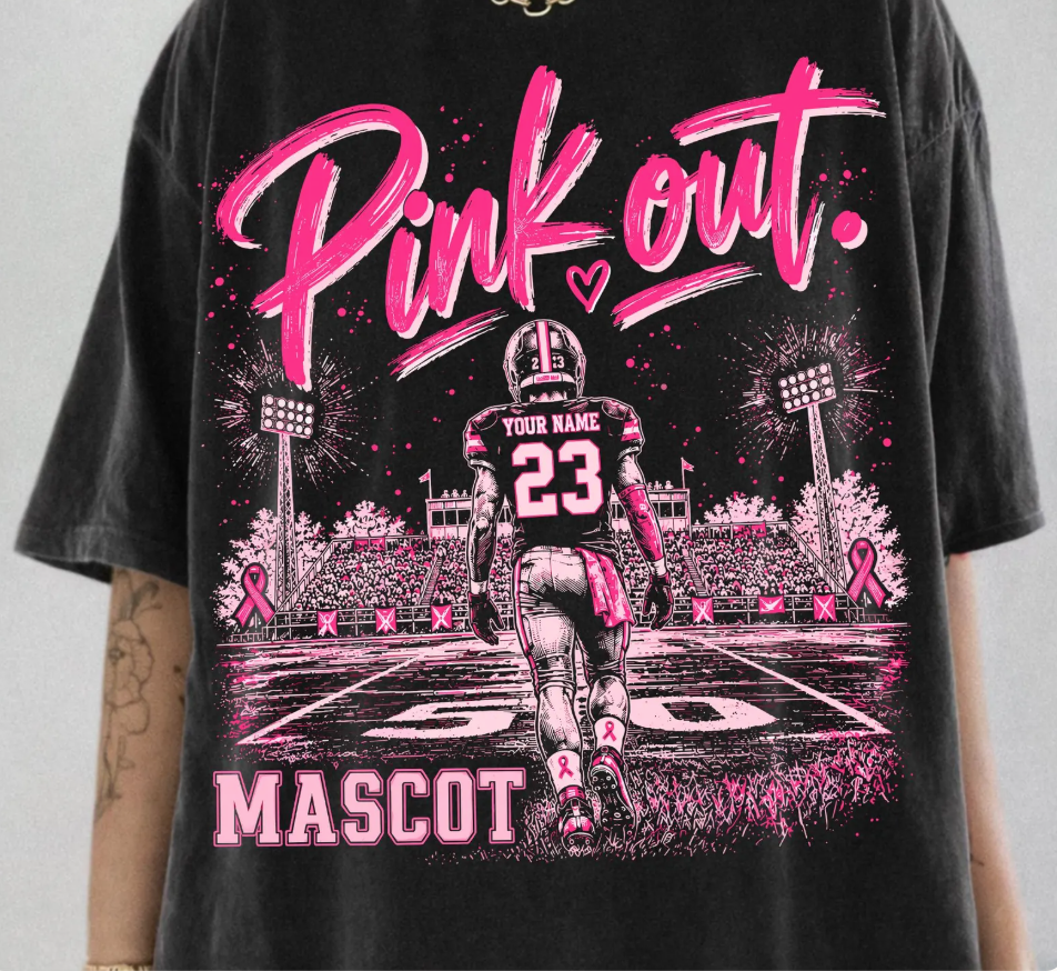 Pink Out Football Player