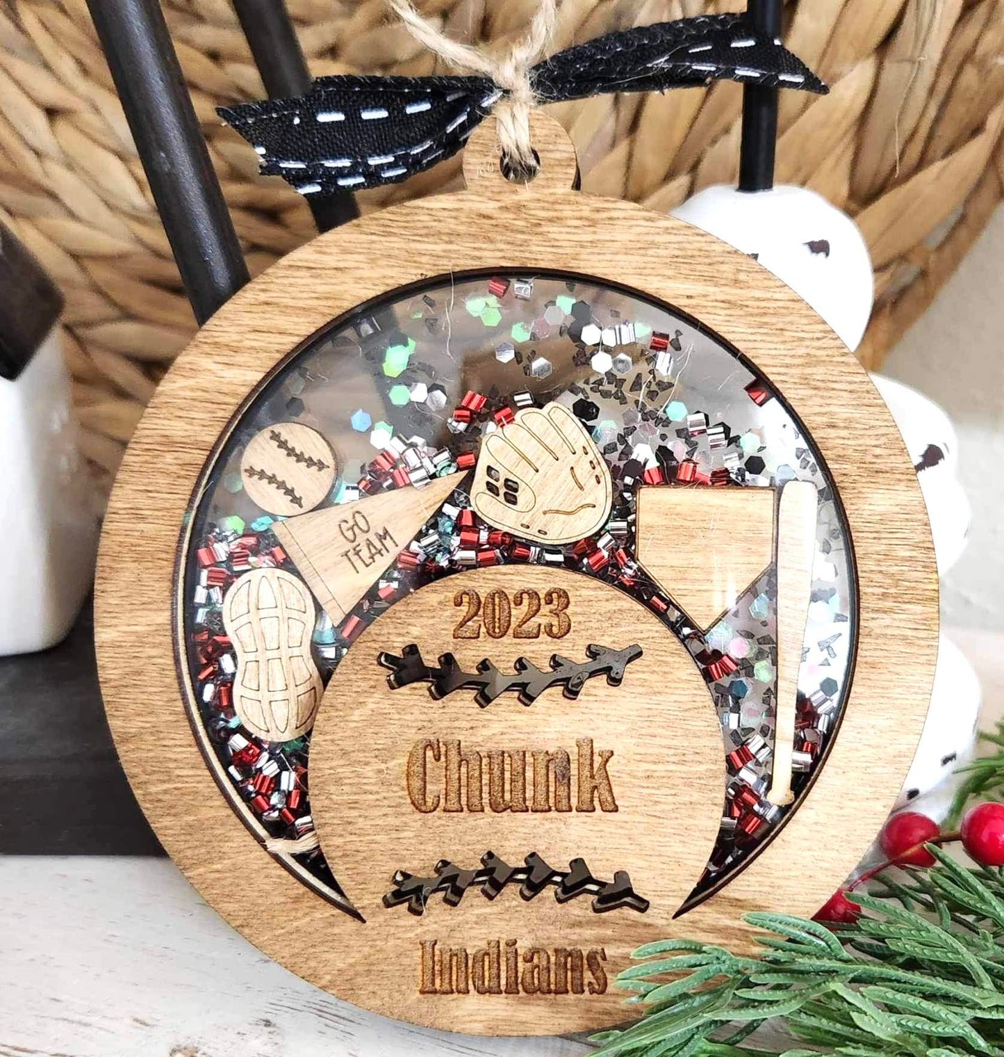 Baseball Shaker Ornament